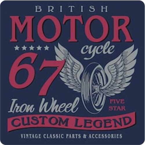 British motor cycle 67 iron wheel five star custom legend Motor Car Sticker Decal