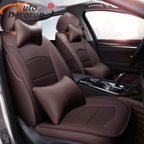 AutoDecorun Genuine Leather Automobiles Seat Covers Set for KIA Shuma Seat Cover Car Accessories 100% Coverage Seat Cushion 12PC