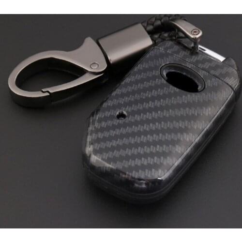 Carbon Fiber+ABS Key Case Cover Shell Holder Keychain For Kia R Sportage 2018 Smart Remout car styling