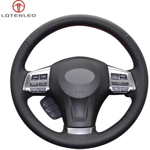 Black Artificial Leather Car Steering Wheel Cover For Subaru Forester 2013-2016 Legacy Outback 2012-2014 XV 2011-2015
