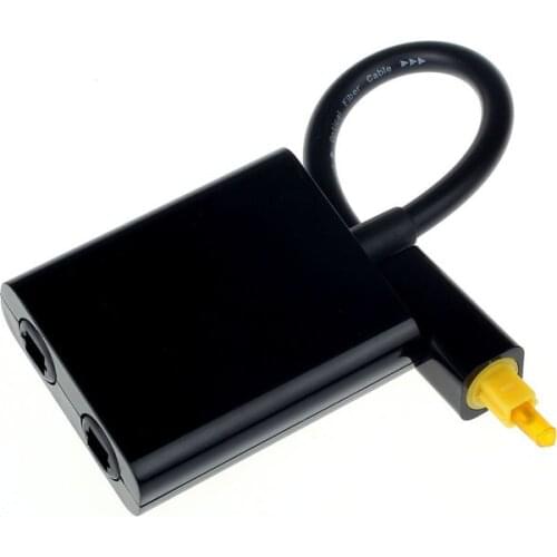 Digital Optical Audio Splitter 2 Way Toslink Splitter Adapter 1 input 2 Output Optical Cable Splitter Hub for CD DVD