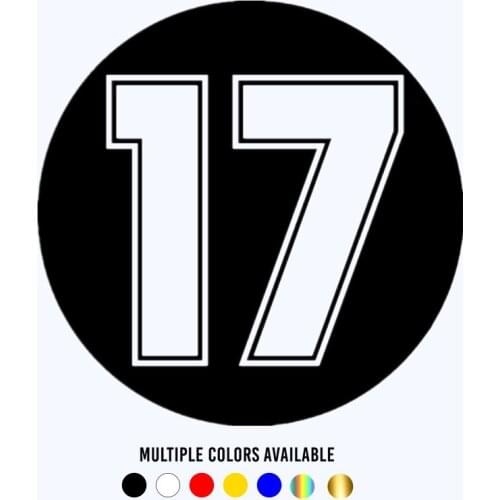 CK20180# Funny Vinyl Decal Number 17 Car Sticker Waterproof Auto Decors on Truck Bumper Rear Window