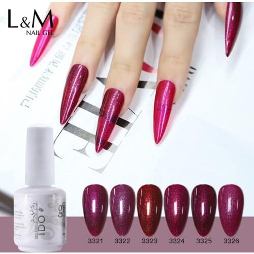 IDO 6PCS/lot Nail Gel Polish High-quality Shining Purple series UV/LED Soak Off colorful Shimmer Nails beauty long-lasting