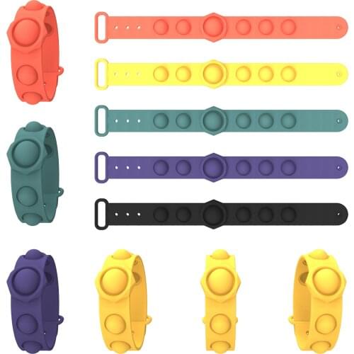 Push Bubble Squishy Sensory Fidget Toy Silicone Bracelet Stress Relief Wristband ADHD Kids Adults simple dimple Autism Anxiety
