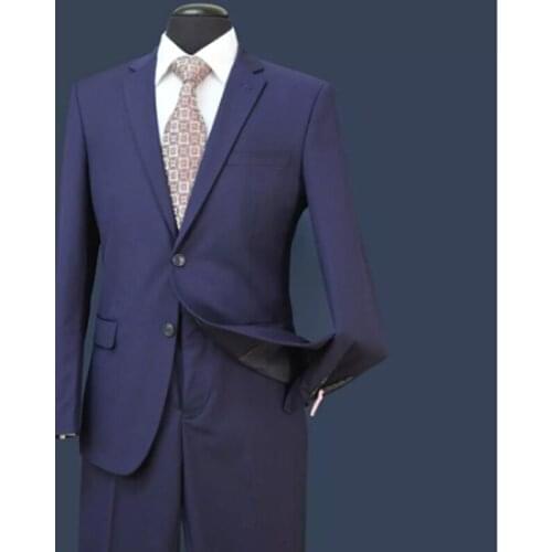 Custom Men Wedding 2Pieces Suits Formal Stright Two Buttons Two with Pants Blend Tuxedos Fashion Groom Business Career Suits
