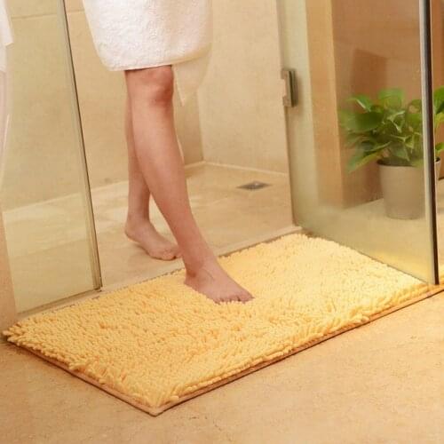 Chenille Bath Mat Non slip Bathroom Carpet Absorbent Entrance Doormat for Living Room Kitchen Rug Washable Bedside Mats