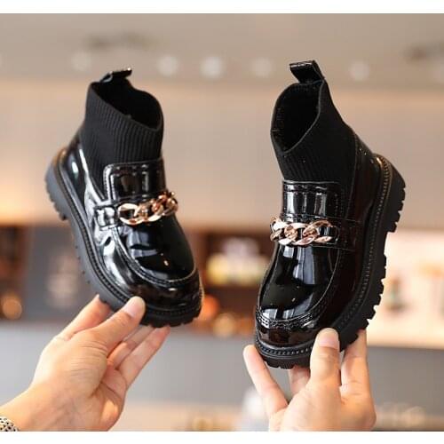 Girls' Leather Boots Rhinestone Flying Woven Stitching Princess Boots Kids Leather Soft Sole Boots New Shoes Chic Casual Sweet