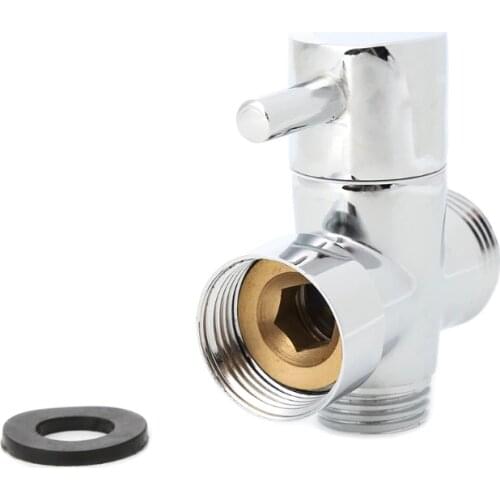Brass 3/4" Bathroom Shower Faucet Tee Connector Chrome Plated 3 Way Diverter Toilet Bidet Shattaf Valve W315