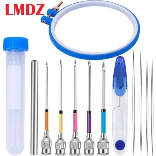 LMDZ Embroidery Punch Needle Set Cross Stitch Floss With Bottle Handmade Embroidery Hoop DIY Cross Stitch Tools Sewing Supplies