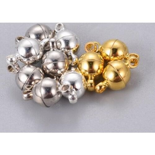 10pcs Brass Magnetic Clasps Leather Bracelets Necklace Connectors Hook Clasps for Jewelry Making 11.5x6mm