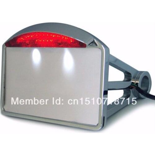 Motorcycle Chrome Side Mount License Plate Bracket Frame Tail Light For Harley Sportster Dyna Honda Yamaha Kawasaki Suzuki