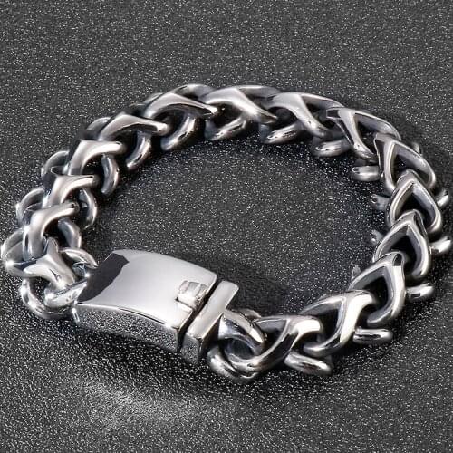 Solid Stainless Steel Mens Bracelet For Men Vintage Metal Mens Bangles Jewellery Accessories Fathers Day Gift Wholesale Items