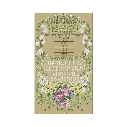 YIXIAO Counted Cross Stitch Kit Cross stitch RS cotton with cross stitch Dim-03122 Lily Wedding Anniversary