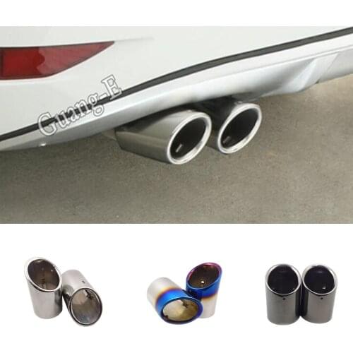 For VW Volkswagen Touran L 2016 2017 2018 2019 Car Cover Styling Muffler Tail Pipe Dedicate Stainless Steel Exhaust Tip 2pcs