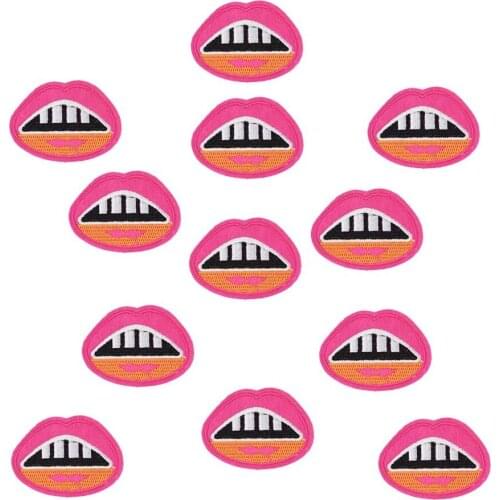 Teeth Diy patches for clothing iron embroidered patch applique iron on patches sewing accessories badge stickers for clothes bag