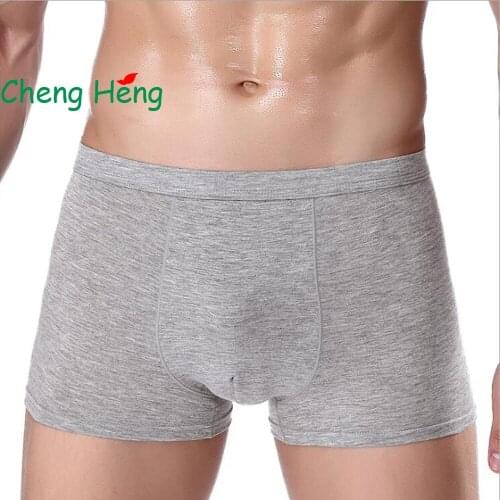 CHENG HENG High Quality Cotton Underwear Mens Hot Sale Explosion Mens Boxer Cotton Breathable Solid Color Large Size Waist