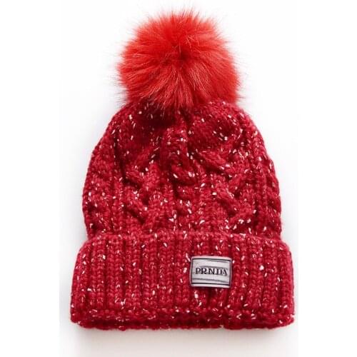 New Female Winter Korean Version Plus Velet Thickening Faux Fur Ball Wool Hat Women Girls Pom-poms Skullies Winter Knitted Hats