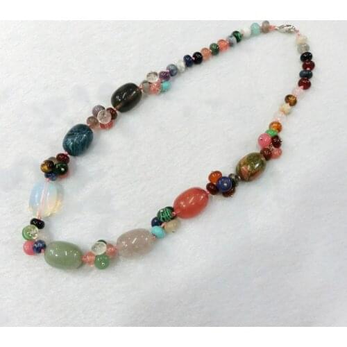 Wholesale 6pcs Natural Crystal Semi-precious Stone Charoite Colorful Necklace Jewelry Round Beads String Energy Necklace Free