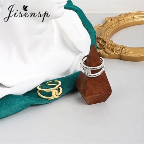 Jisensp Punk Style Opening Ring Big Lock Chain Antique Geometric Cocktail Ring Everyday Jewelry for Women Girl Gift Dropshipping