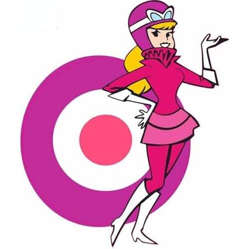 Personality Penelope Pitstop Roundel Wacky Races Cartoon Funny Car Stickers Vinyl JDM Cover Scratches Waterproof Anime Decal