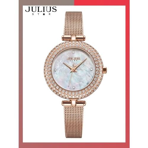Luxury Sapphire Glass Elegant Womens Watch Japan Mov't Lady Hours Fine Fashion Stainless Steel Bracelet Girls Gift Julius Box