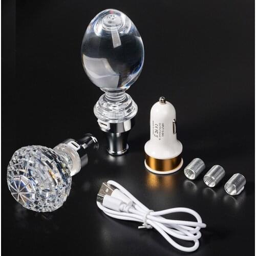 Car Gear Shift Knob Colorful Manual Stick Lever Shifter with Adapters USB Cable Universal Shift Lever Knob Auto Interior Parts