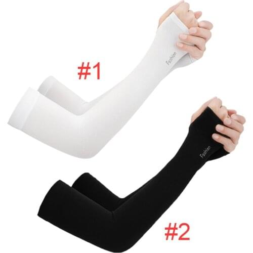 2pcs Ice Silk Sunscreen Cuff Summer Riding Cool Sleeves Running Arm Sleeves Outdoor Sports Tourism Kit College Style Breathable
