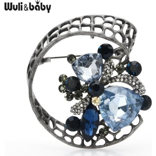 Wuli&baby Crystal Bee Brooches Women 2-color Butterfly Insect Office Casual Brooch Pins Corsage Gifts