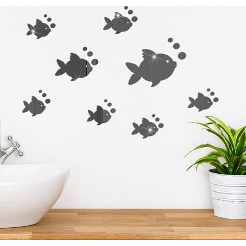 JM530 fish blowing bubble mirror acrylic wall sticker childrens room kindergarten decoration waterproof self-adhesive