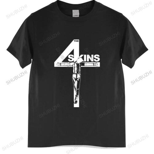 Cotton tshirt men summer tees The 4 Skins Oi T Shirt Uk Punk Streetpunk 4Skins Skinhead Male Teeshirt Funny Top Tees Mens Tshirt