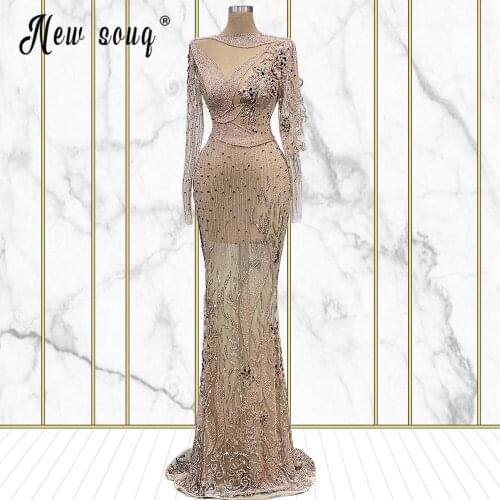 Dubai Pink Crystal Mermaid Dress Women Sparkly Evening Long Dress Floor Length Robes Stage Costumes Sexy Wedding Party Gowns