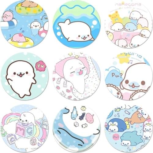 Cute animal seal mamegoma Icons Pins Badge Decoration Brooches Metal Badges For Backpack Decoration