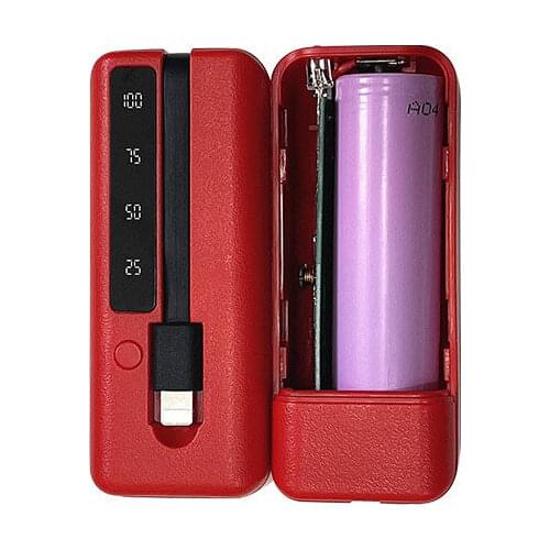 1*18650/18700/20700/21700 Battery Charger Type-C USB Ports Power Bank Case DIY Shell Kit Cell Phones Powerbank Box with Cable