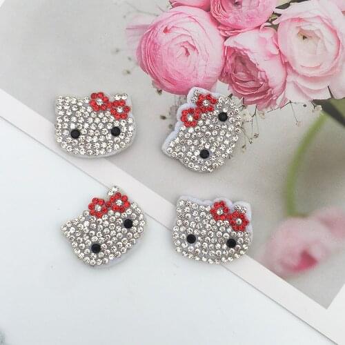 20Pcs/lot Cat AB Rhinestone Patches For Cloth Diy Sewing Applique Sticker Embroidery applique for clothes Shoe Hat DIY