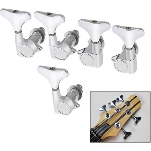 5 Strings Electric Bass Tuner R or L DIY Chrome Guitar Sealed Tuning Pegs Machine Head Musical Strings Instrument Accessories