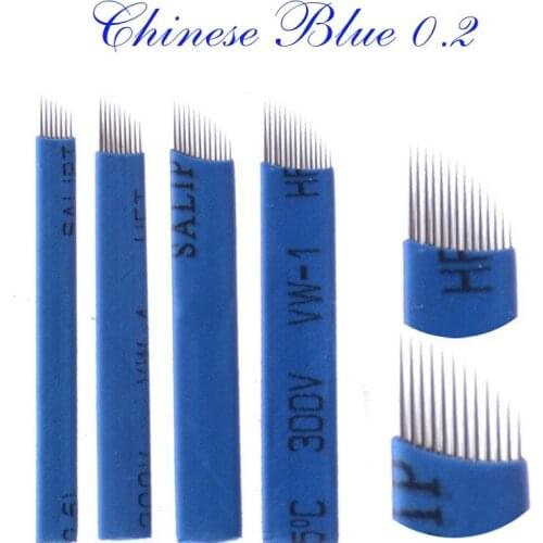 500PCS/lot Semi permanent makeup manual pen needle 7/9/11/12/14 needles eyebrow pen microblading Needles Blades