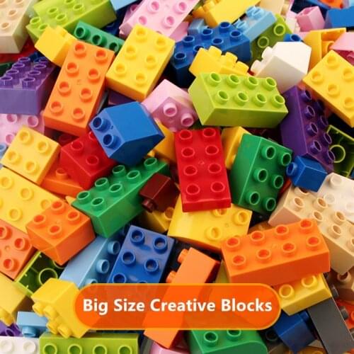 Big Size Creative DIY Building Blocks Children Colorful Bulk Sets Bricks Base Plate Early Learning Educational Toys for Kids