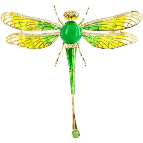 Cubic Zirconia Big Dragonfly Brooch Broach Pin Women Jewelry Accessories XR05563