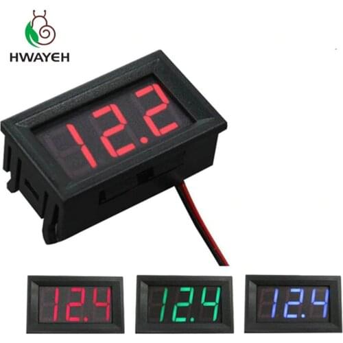 Digital Voltmeter DC 4.5V to 30V Digital Voltmeter Voltage Panel Meter Red/Blue/Green For 6V 12V Electromobile Motorcycle Car