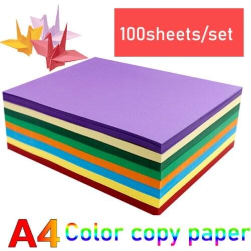 Color a4 print copy paper handmade paper origami 80g red yellow blue black paper cut with writing paper100sheets