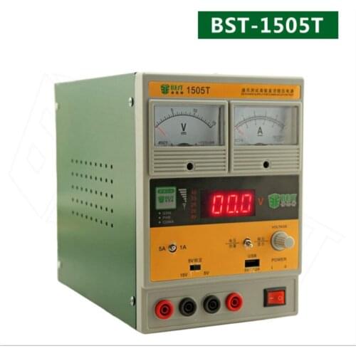 DC power supply adjustable digital display 15V5A mobile phone repair pointer meter signal test automatic protection power supply