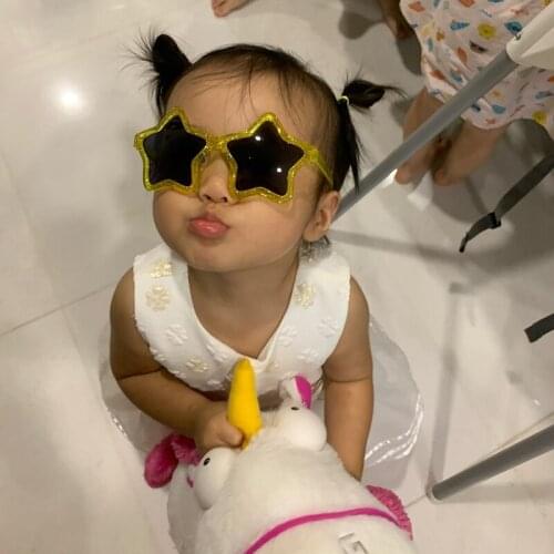 Children Star Sunglasses Trend 2021 Red Five-Pointed Girls Boys Baby Lovely Color Kids Sun Glasses Cute Blue Yellow Shades