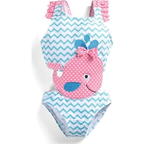 Honeyzone Ropa Bebe Kids Swimwear For Girls Whale Cartoon Swimsuit Children Summer Cute Bikini Maillot Bain Bebe Fille Naissance