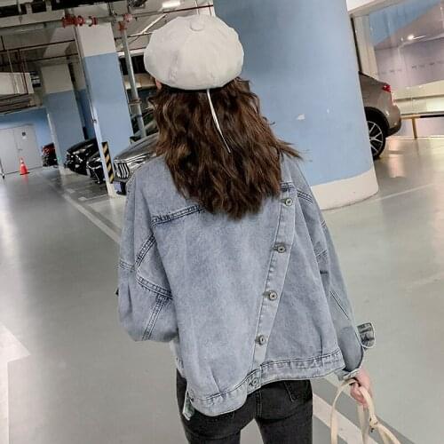 Denim Women Short Jacket 2021 Autumn Long Sleeve Cotton Button Korean Jean Jacket Loose Casual Fashion Coat Female Clothes