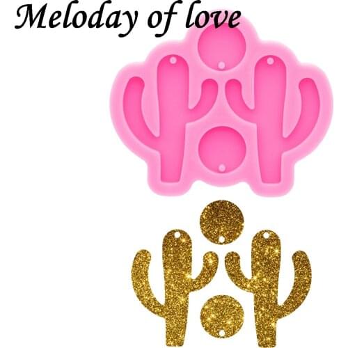 Glossy Cactus Earrings Mold Silicone Mould DIY Handmade for Epoxy Resin Jewellery Making Tools DY0729