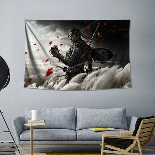 Ghost of Tsushima Game Hanging Surrounding Poster Horse Ghost Tapestry Background Cloth Bedroom Dormitory Bedside Hanging Cloth