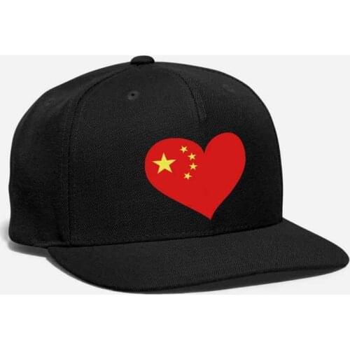 China Flag Patch Embroidery Love Heart Chinese Emblem Shield Coat Of Arms Asia Bei jing Shang Hai Unisex Adjustable Snapback Cap