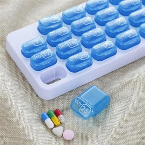 Weekly 7 Days Pill Medicine Box Holder Organizer Weekly 7 Day 31 Slots Pill Storage Box For Medications Supplements Vitamins