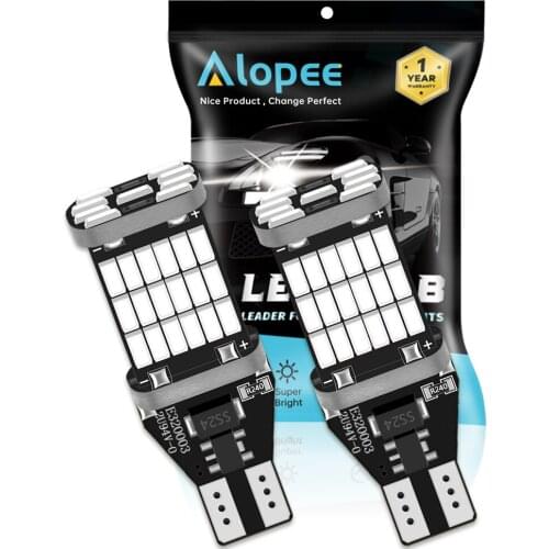 2pcs Red 912 921 LED Tail Brake Lights Bulb 4014 45 SMD CANbus Error Free T15 906 W16W for High Mount/3rd Brake Light 12V-18V DC