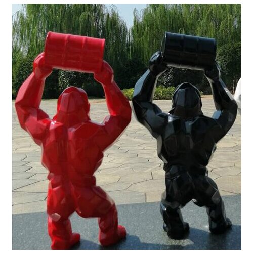 EUROPEAN 16 "CREATIVE DECORATION ARTWORK DONKEY KONG CRAFTS ANIMAL SIMULATION RESIN STATUE GORILLA BUST COLLECTIBLE MODEL